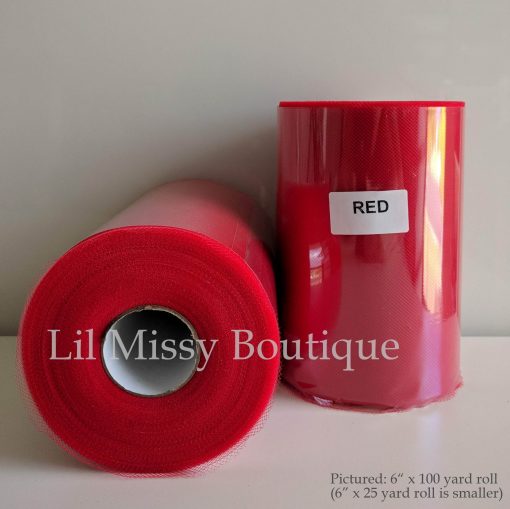 Red Tulle Ribbon, 6x25 Yards