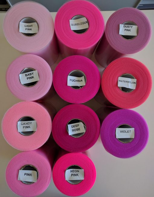 Neon Pink Tulle Ribbon, 6x100 Yards