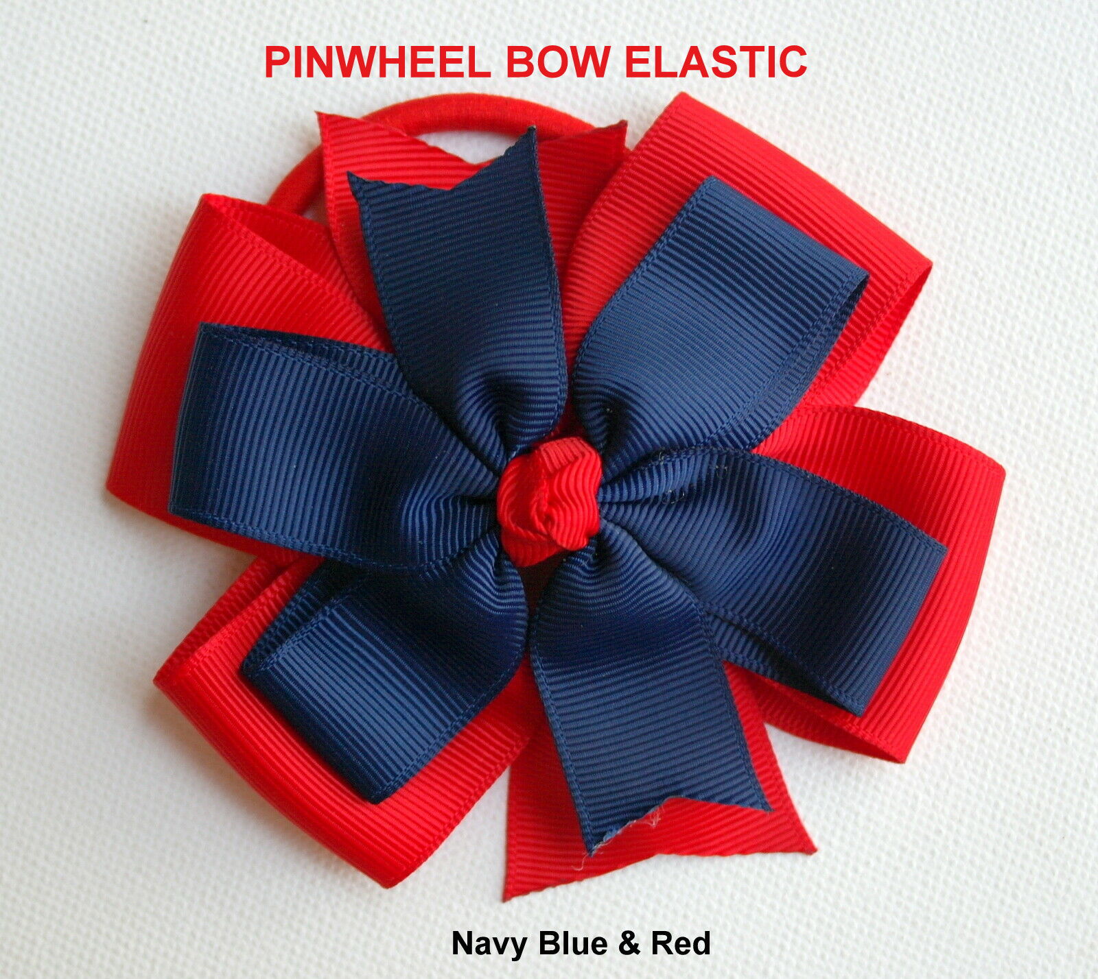 SCHOOL HAIR ACCESSORIES - Navy Blue & Red - Babylove Boutique