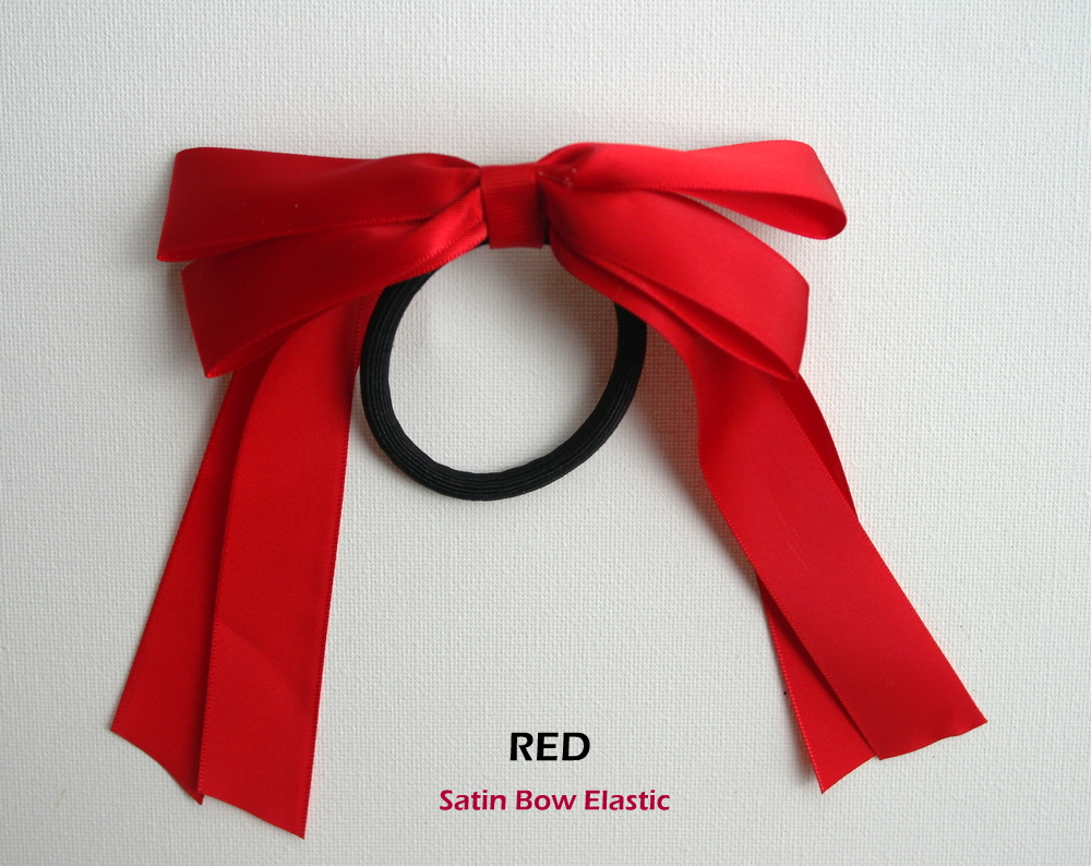 Red Satin Bow Hair Band